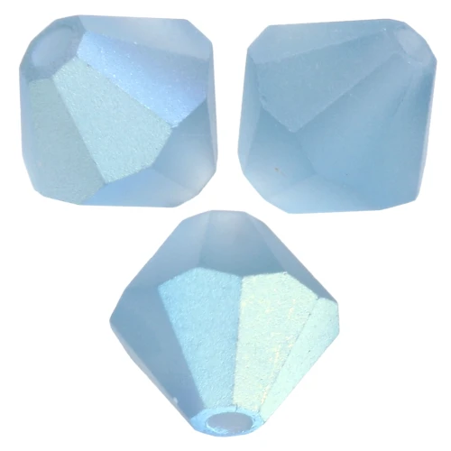 Preciosa bicone beads - Rondelle Bead 6 mm - Malibu Blue AB Matt x12