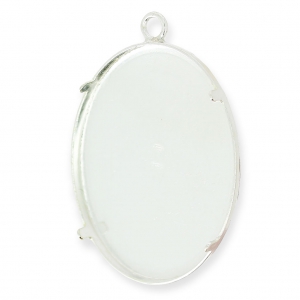 925 Sterling Silver Pendant cabochon setting 30x22mm x1