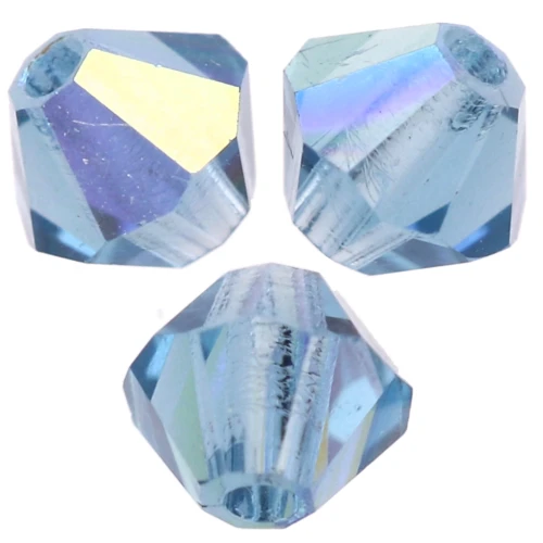 Bicone beads Preciosa - Rondelle Bead 4 mm - Malibu Blue AB 2X x30