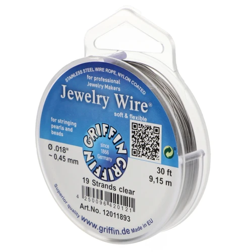 19-strand round wire 0.45 mm - Stainless steel x9.15m