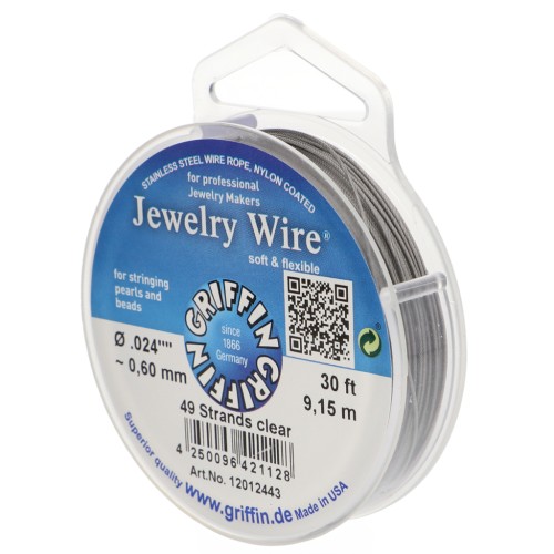 49-strand round wire 0.6 mm - Stainless steel x9.15m