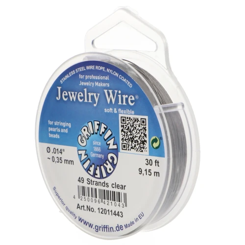49-strand round wire 0.35 mm - Stainless steel x9.15m