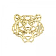 925 Sterling Silver Gold tone plated Tiger spacer 18.5mm x1