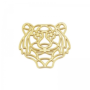 925 Sterling Silver Gold tone plated Tiger spacer 18.5mm x1
