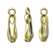 925 Sterling Silver Gold tone plated ballerina charm 14.5mm x1|raw }}