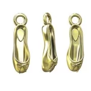 925 Sterling Silver Gold tone plated ballerina charm 14.5mm x1