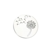 14mm 925 Sterling Silver pissenlit Dandelion charm x1