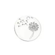 14mm 925 Sterling Silver pissenlit Dandelion charm x1
