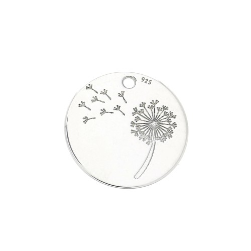 14mm 925 Sterling Silver pissenlit Dandelion charm x1