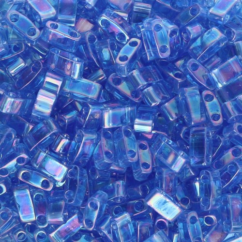 Miyuki Half Tila Beads 5x2.3x1.9mm HTL-261 - Transparent Light Sapphire AB x10g