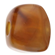 Irregular cube bead 15x13 mm in transparent resin - Marbled Caramel x1|raw }}
