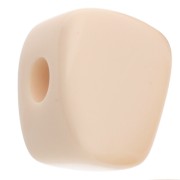 Irregular cube bead 15x13 mm in opaque resin - Ivory x1|raw }}