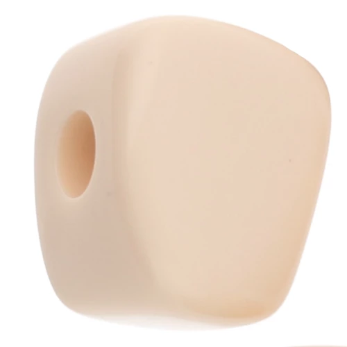 Irregular cube bead 15x13 mm in opaque resin - Ivory x1