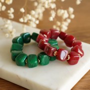 Irregular cube bead 15x13 mm in opaque resin - Ivory x1