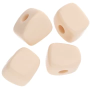 Irregular cube bead 15x13 mm in opaque resin - Ivory x1