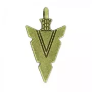 Arrowhead pendant 30mm Bronze tone x1