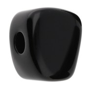 Irregular cube bead 15x13 mm in opaque resin - Black x1|raw }}