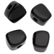 Irregular cube bead 15x13 mm in opaque resin - Black x1