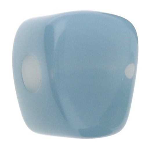 Irregular cube bead 15x13 mm in transparent resin - Celadon blue x1
