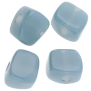 Irregular cube bead 15x13 mm in transparent resin - Celadon blue x1