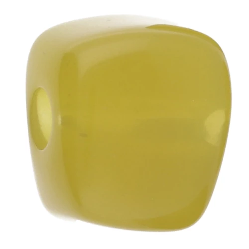 Irregular cube bead 15x13 mm in transparent resin - Lime x1
