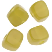 Irregular cube bead 15x13 mm in transparent resin - Lime x1