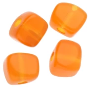 Irregular cube bead 15x13 mm in transparent resin - Orange x1
