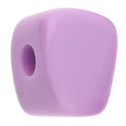 Irregular cube bead 15x13 mm in opaque resin - Lilac x1