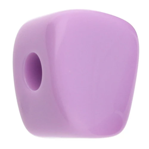 Irregular cube bead 15x13 mm in opaque resin - Lilac x1