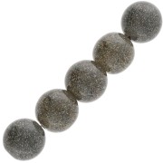 8 mm round beads in transparent resin - Black glitter x10|raw }}