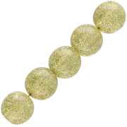 10 mm round beads in transparent resin - Champagne glitter x8|raw }}