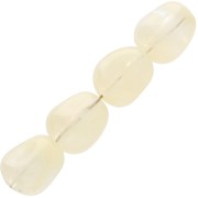 12x10 mm irregular beads in transparent acrylic - Beige marbled x10|raw }}