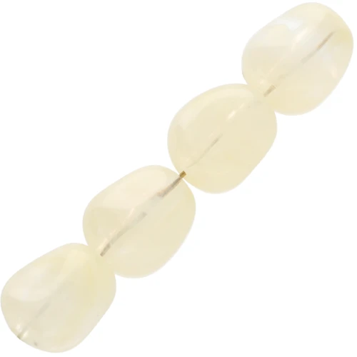 12x10 mm irregular beads in transparent acrylic - Beige marbled x10