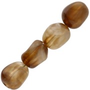 12x10 mm irregular beads in transparent acrylic - Light brown marbled x10|raw }}