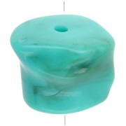16x20 mm irregular beads in opaque acrylic - Turquoise marbled x4|raw }}