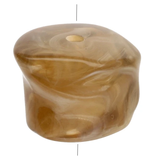 16x20 mm irregular beads in transparent acrylic - Light brown marbled x4