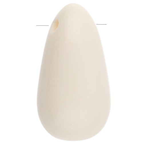 Acrylic pear pendant 33x18 mm - White x1