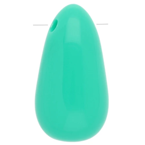 Acrylic pear pendant 33x18 mm - Turquoise x1