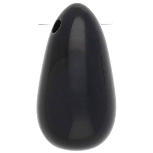Acrylic pear pendant 33x18 mm - Black x1