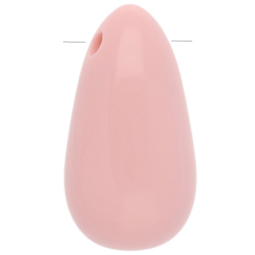 Acrylic pear pendant 33x18 mm - Light pink x1