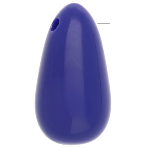 Acrylic pear pendant 33x18 mm - Royal Blue x1