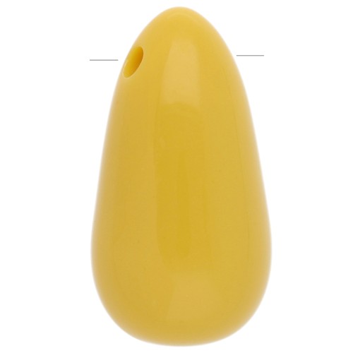 Acrylic pear pendant 33x18 mm - Mustard x1