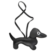 Dachshund dog pendant 14x8 cm for bag jewel - PU - Black x1
