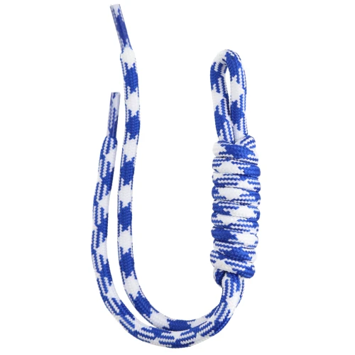 Paracord attachment for key ring and bag grigri - 22 cm - Blue - White x1