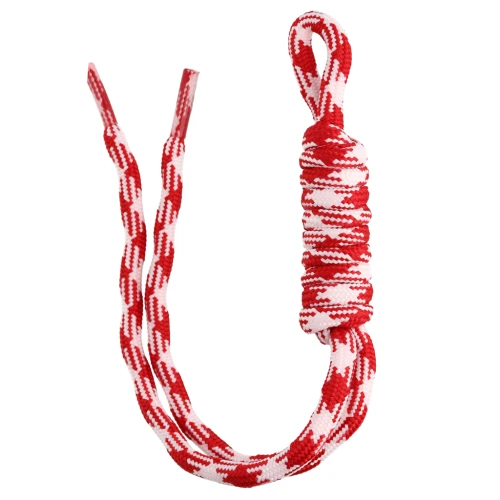 Paracord attachment for key ring and bag grigri - 22 cm - Red - White x1