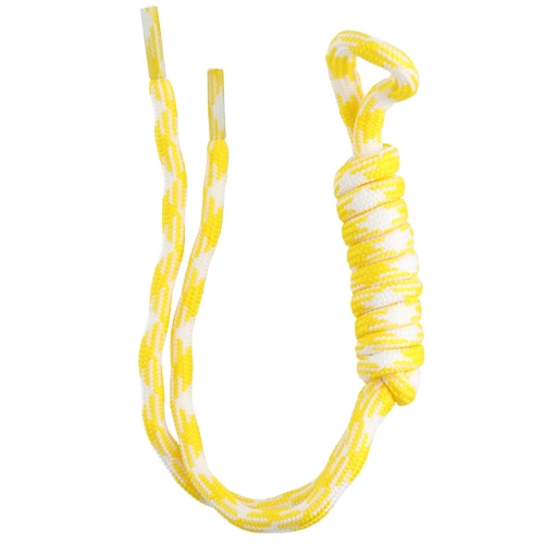 Paracord attachment for key ring and bag grigri - 22 cm - Yellow - White x1