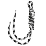 Paracord attachment for key ring and bag grigri - 22 cm - Black - White x1|raw }}