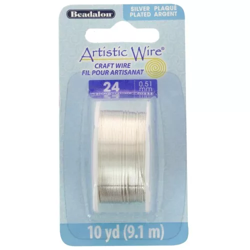 Artistic Wire Copper Wire 0.51 mm - Tarnish-Resistant Silver-Plated x9.1 m