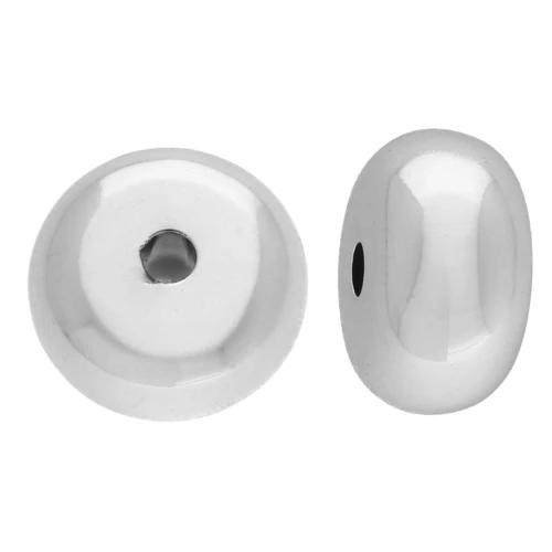 Rondelle beads 17x9.5 mm in CCB acrylic metallic - Silver x6