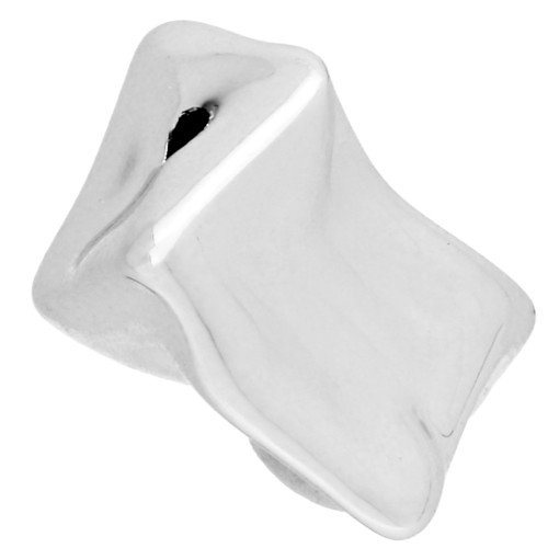 20x17.5 mm irregular bead in CCB metallic acrylic - Silver x1